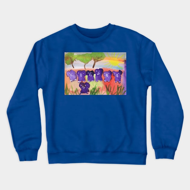 A Look into the Lives of African Baby Elephants Crewneck Sweatshirt by Rita Winkler